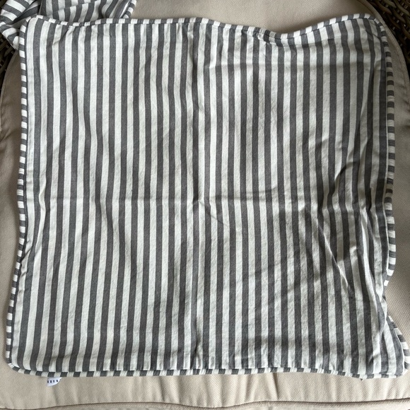 Pottery Barn 18” square Gray and White Striped Throw Pillows - Picture 4 of 6